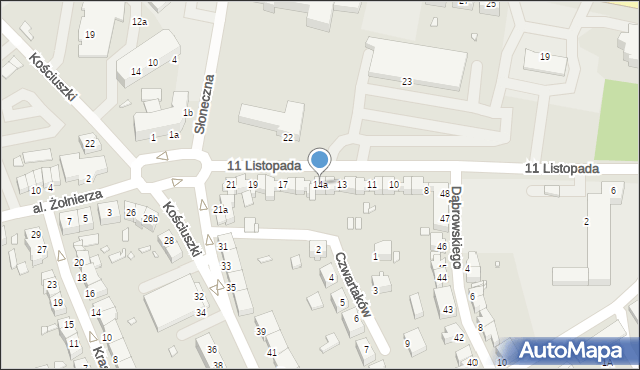 Stargard, 11 Listopada, 14a, mapa Stargard