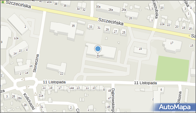 Stargard, 11 Listopada, 23, mapa Stargard