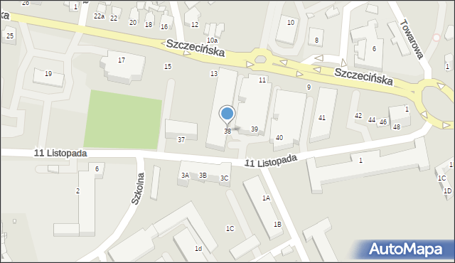 Stargard, 11 Listopada, 38, mapa Stargard
