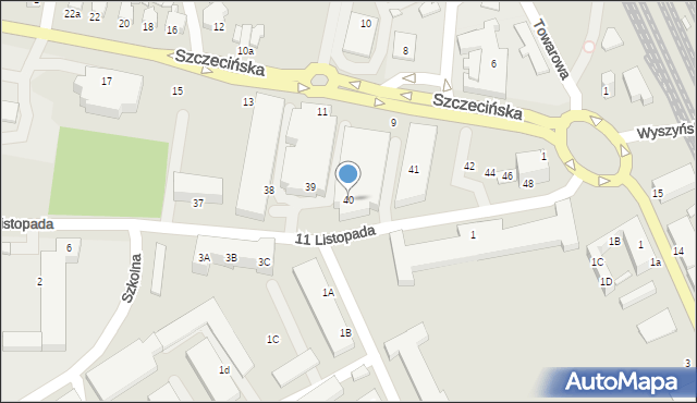 Stargard, 11 Listopada, 40, mapa Stargard