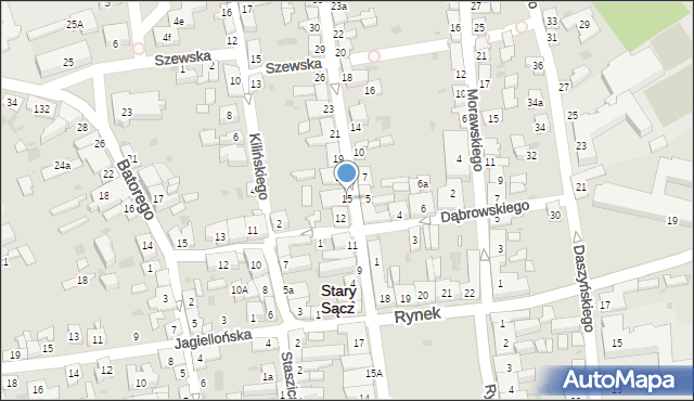 Stary Sącz, 11 Listopada, 15, mapa Stary Sącz