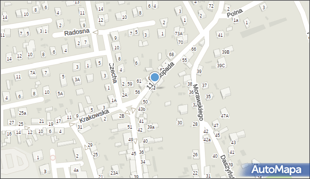 Stary Sącz, 11 Listopada, 54, mapa Stary Sącz