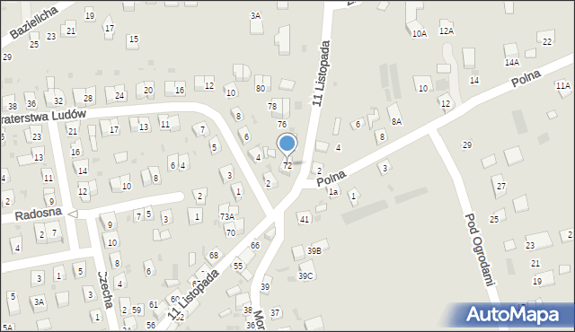 Stary Sącz, 11 Listopada, 72, mapa Stary Sącz