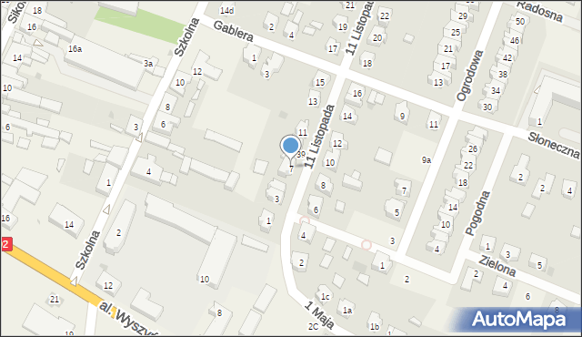 Strzałkowo, 11 Listopada, 7, mapa Strzałkowo