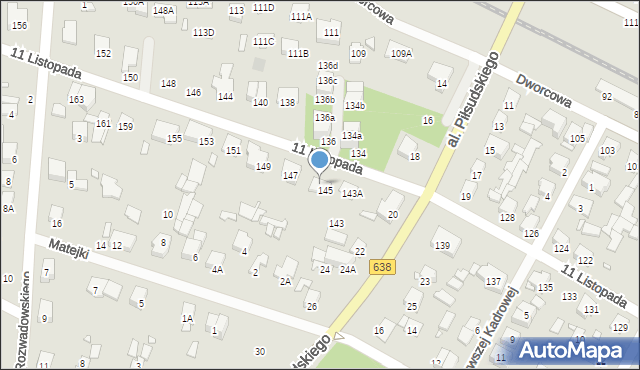 Sulejówek, 11 Listopada, 145a, mapa Sulejówek