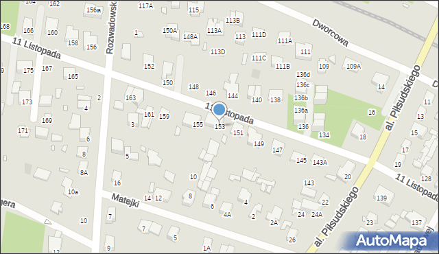 Sulejówek, 11 Listopada, 153, mapa Sulejówek