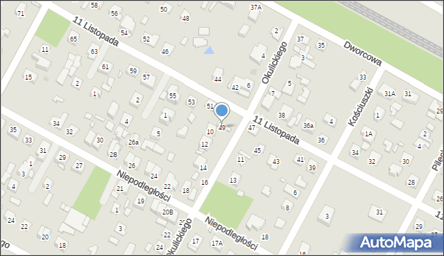Sulejówek, 11 Listopada, 49, mapa Sulejówek