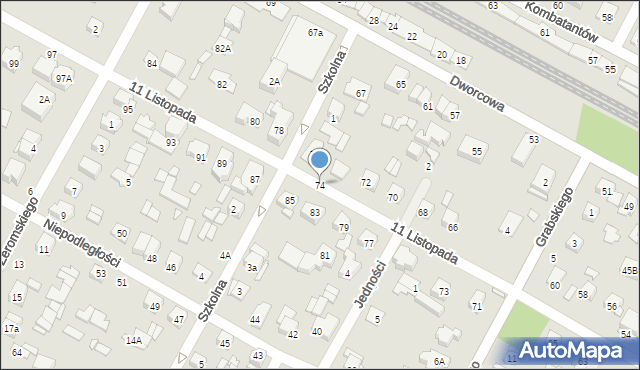 Sulejówek, 11 Listopada, 74, mapa Sulejówek