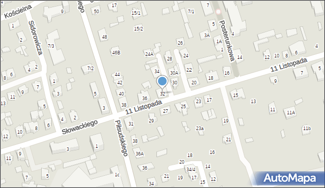 Supraśl, 11 Listopada, 32, mapa Supraśl