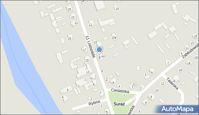 Suraż, 11 Listopada, 8, mapa Suraż