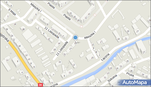 Świebodzice, 11 Listopada, 23, mapa Świebodzice