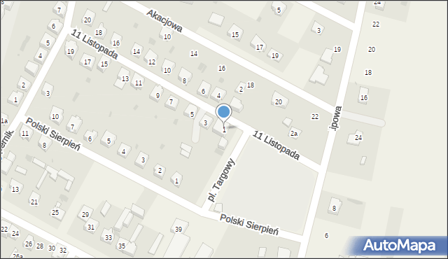 Szczerców, 11 Listopada, 1, mapa Szczerców