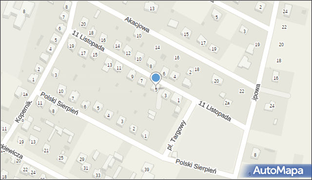 Szczerców, 11 Listopada, 5, mapa Szczerców
