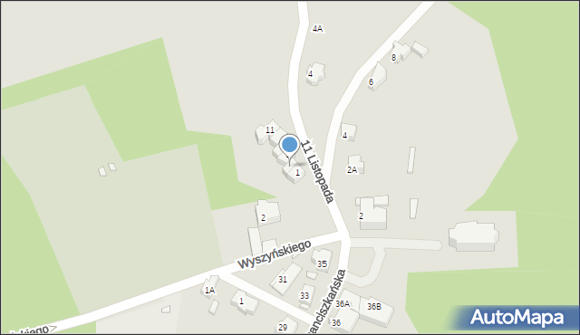 Szklarska Poręba, 11 Listopada, 3, mapa Szklarska Poręba