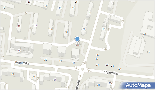 Tarnobrzeg, 11 Listopada, 20a, mapa Tarnobrzegu
