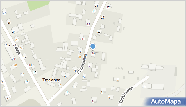 Trzcianne, 11 Listopada, 10, mapa Trzcianne