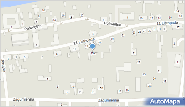 Tykocin, 11 Listopada, 15a, mapa Tykocin