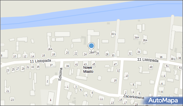 Tykocin, 11 Listopada, 26A, mapa Tykocin
