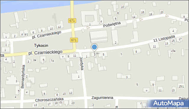Tykocin, 11 Listopada, 3, mapa Tykocin