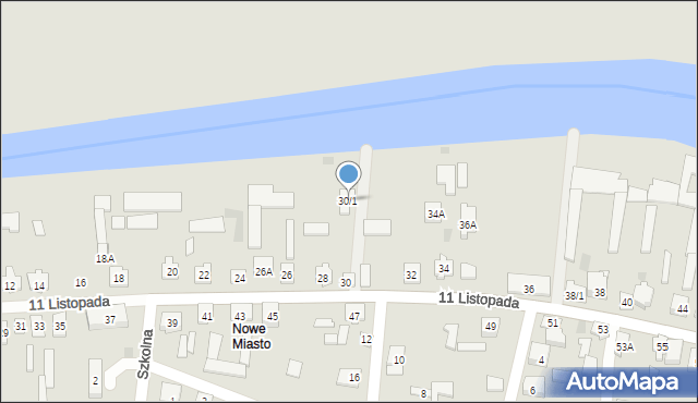 Tykocin, 11 Listopada, 30a, mapa Tykocin