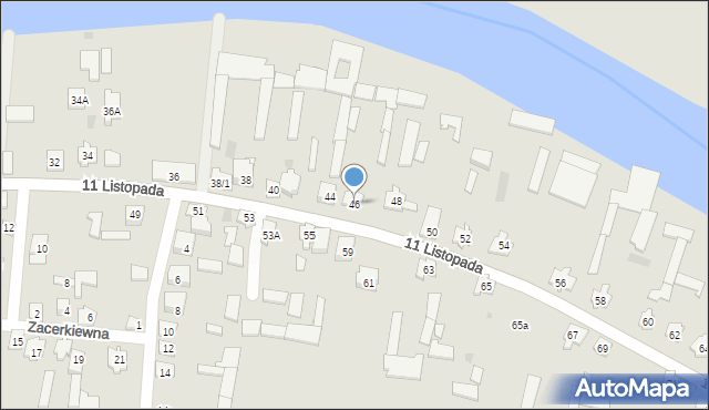 Tykocin, 11 Listopada, 46, mapa Tykocin