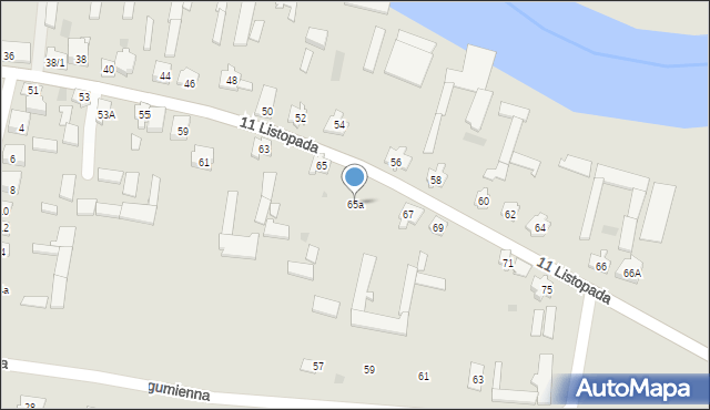 Tykocin, 11 Listopada, 65a, mapa Tykocin