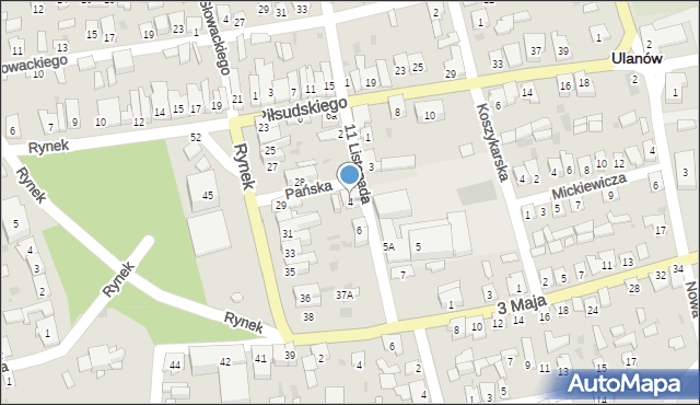 Ulanów, 11 Listopada, 4, mapa Ulanów