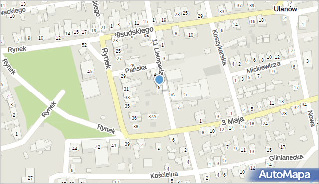 Ulanów, 11 Listopada, 6a, mapa Ulanów