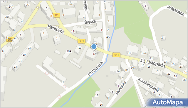 Wałbrzych, 11 Listopada, 12, mapa Wałbrzycha