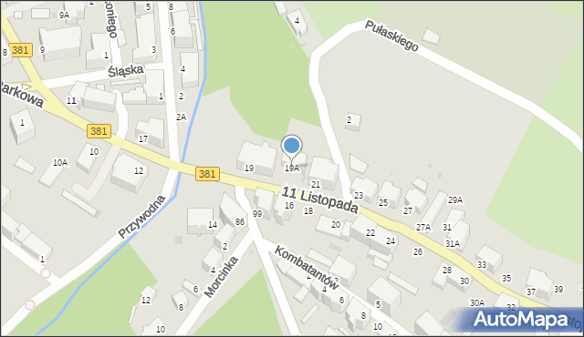 Wałbrzych, 11 Listopada, 19A, mapa Wałbrzycha