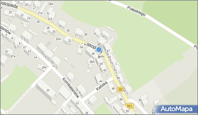 Wałbrzych, 11 Listopada, 38, mapa Wałbrzycha