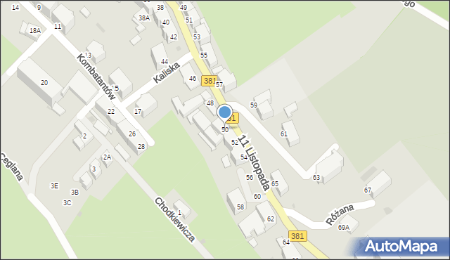 Wałbrzych, 11 Listopada, 50, mapa Wałbrzycha