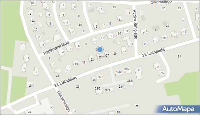 Wasilków, 11 Listopada, 25, mapa Wasilków