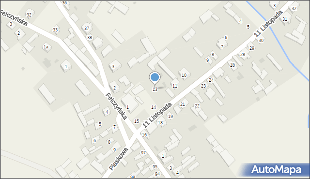 Wąsosz, 11 Listopada, 13, mapa Wąsosz
