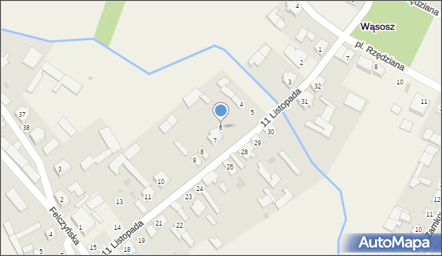 Wąsosz, 11 Listopada, 6, mapa Wąsosz