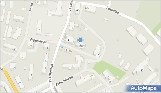 Węgorzewo, 11 Listopada, 12B, mapa Węgorzewo