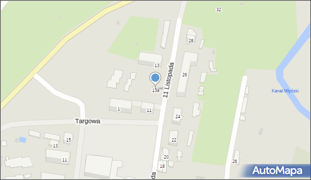 Węgorzewo, 11 Listopada, 13a, mapa Węgorzewo