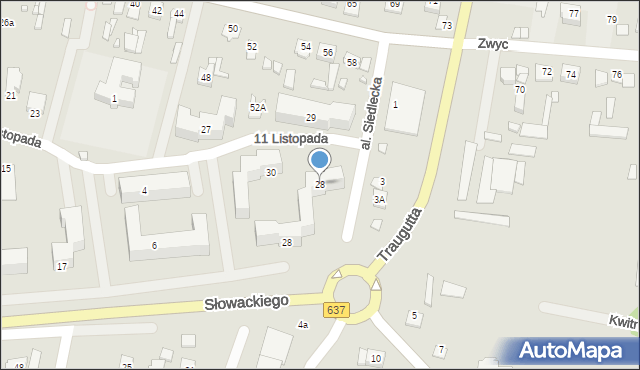 Węgrów, 11 Listopada, 28, mapa Węgrów