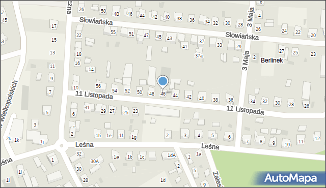 Włoszakowice, 11 Listopada, 46, mapa Włoszakowice