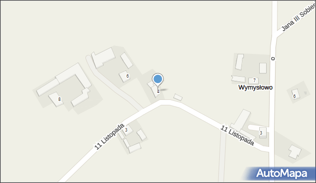 Wymysłowo, 11 Listopada, 4, mapa Wymysłowo