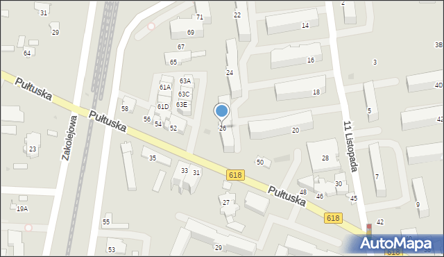 Wyszków, 11 Listopada, 26, mapa Wyszków
