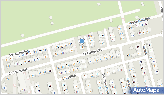 Ząbki, 11 Listopada, 18, mapa Ząbki