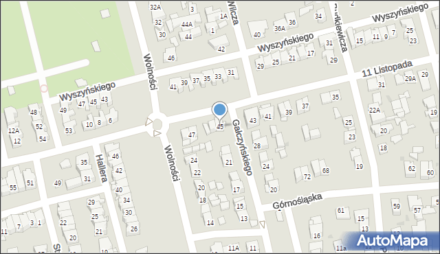 Ząbki, 11 Listopada, 45, mapa Ząbki