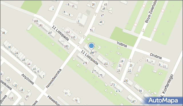 Zabrze, 11 Listopada, 106, mapa Zabrza