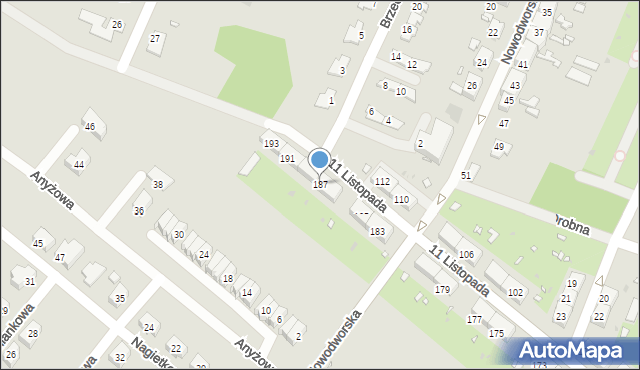 Zabrze, 11 Listopada, 187, mapa Zabrza