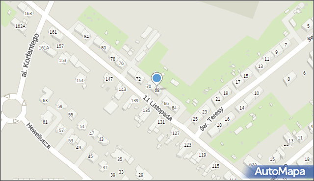 Zabrze, 11 Listopada, 68, mapa Zabrza