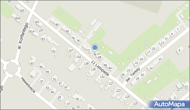 Zabrze, 11 Listopada, 70, mapa Zabrza