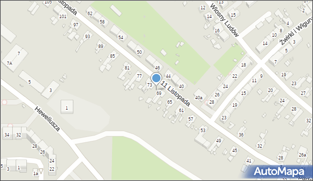 Zabrze, 11 Listopada, 71, mapa Zabrza