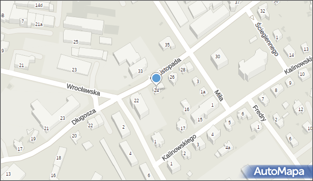 Żary, 11 Listopada, 24, mapa Żary