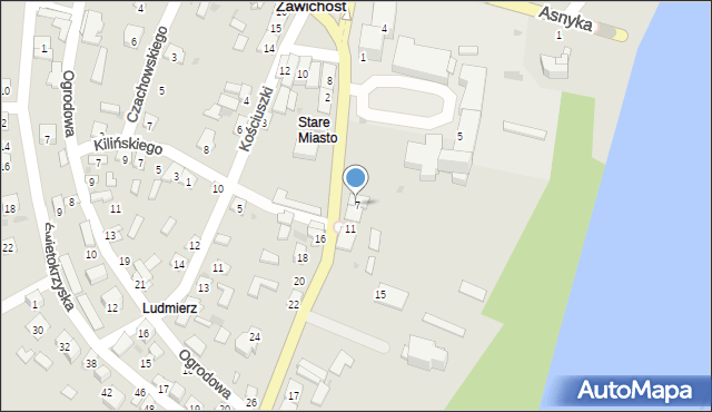 Zawichost, 11 Listopada, 7, mapa Zawichost